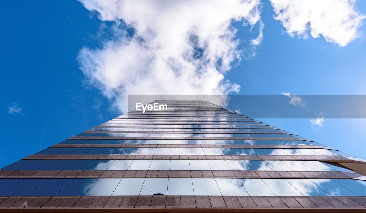 Directly below shot of modern building against sky