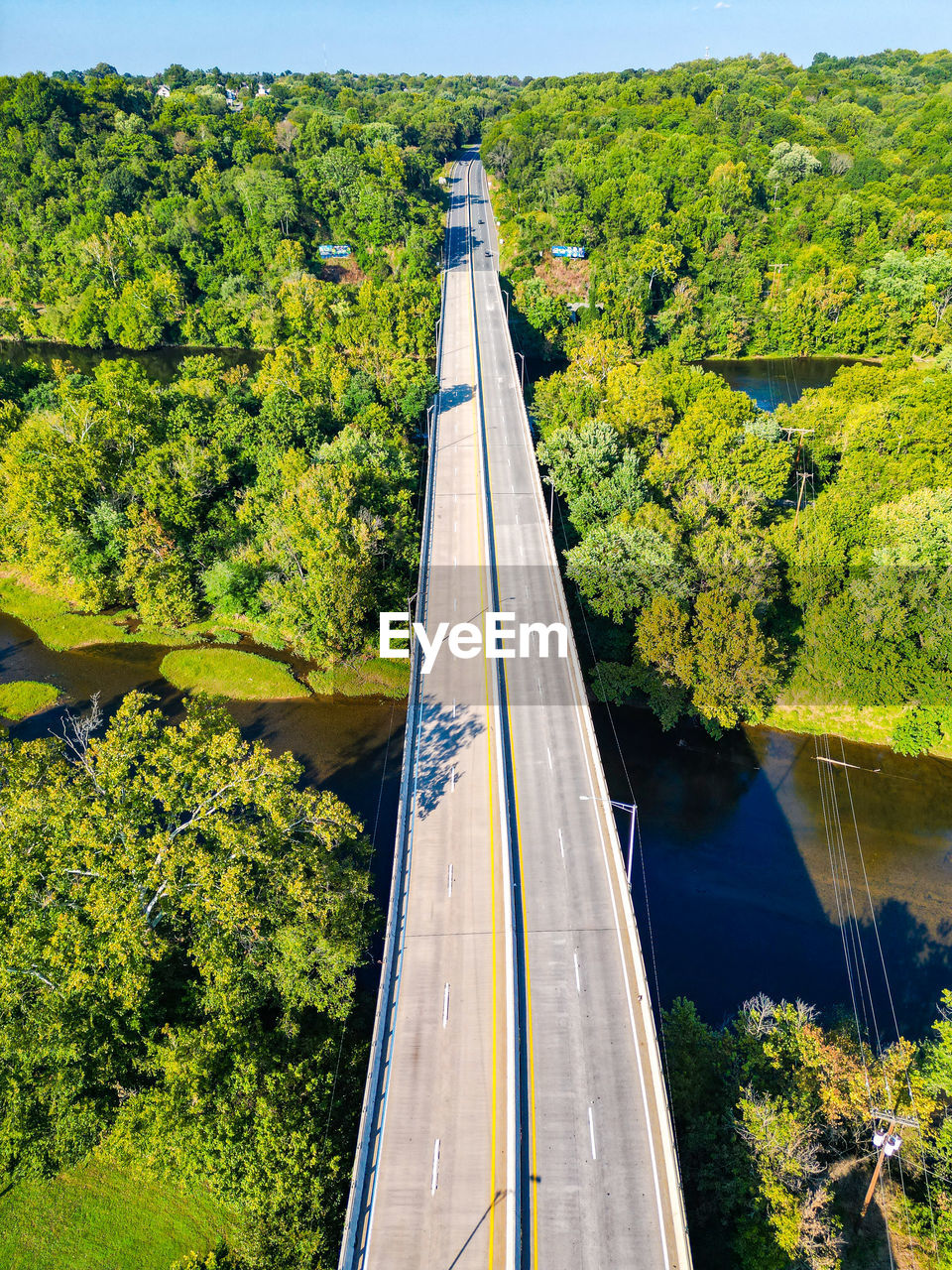 High angle view of bridge over river