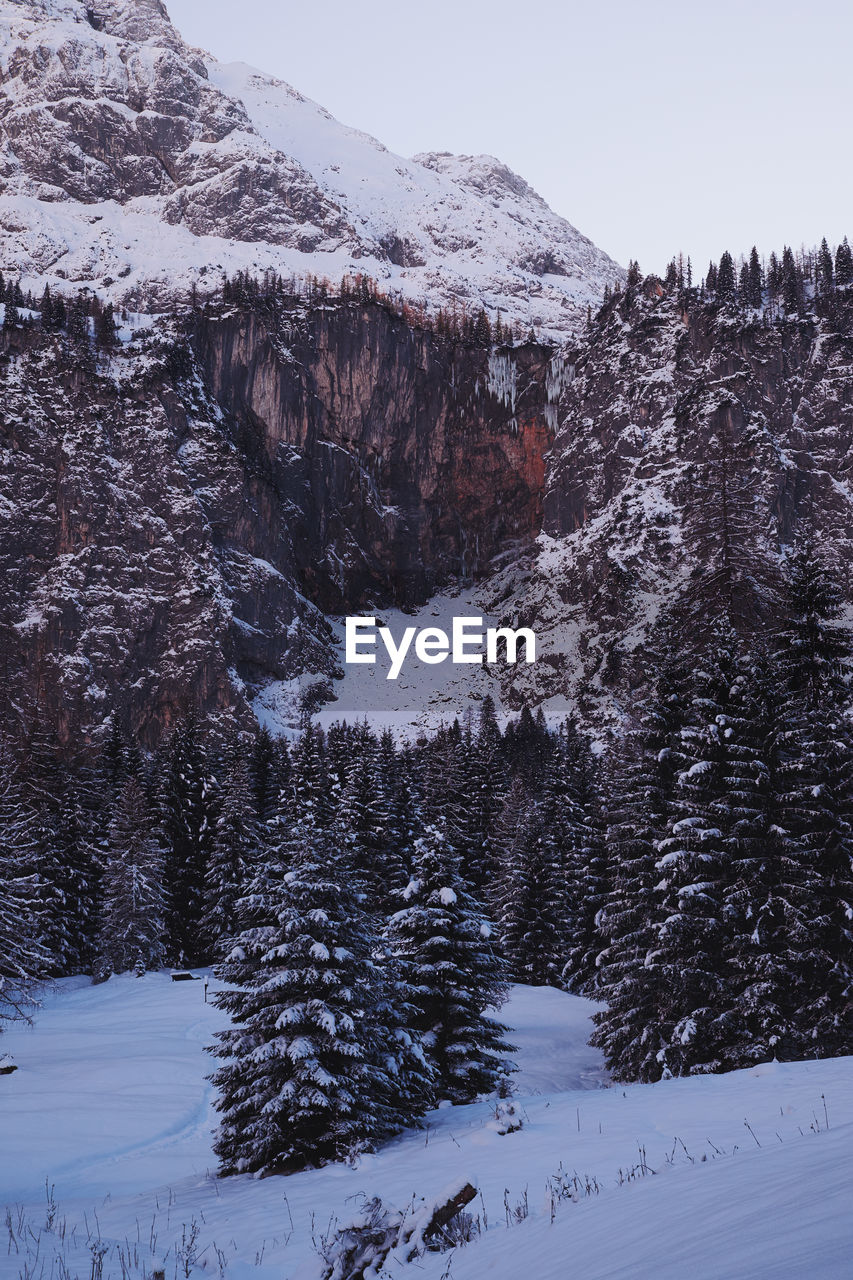 SNOW COVERED LANDSCAPE AGAINST SKY