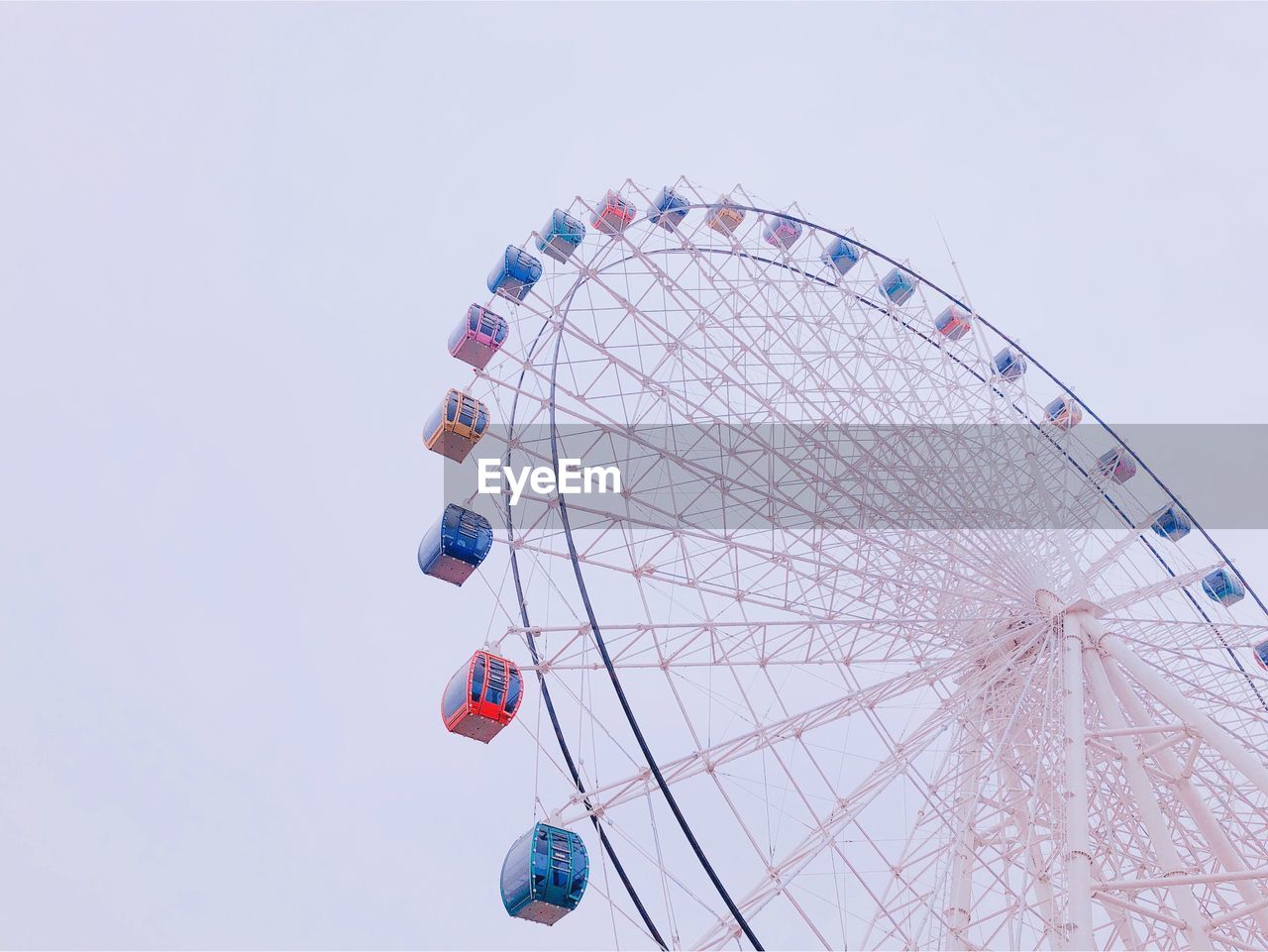 Low angle view of ferris wheel against clear sky