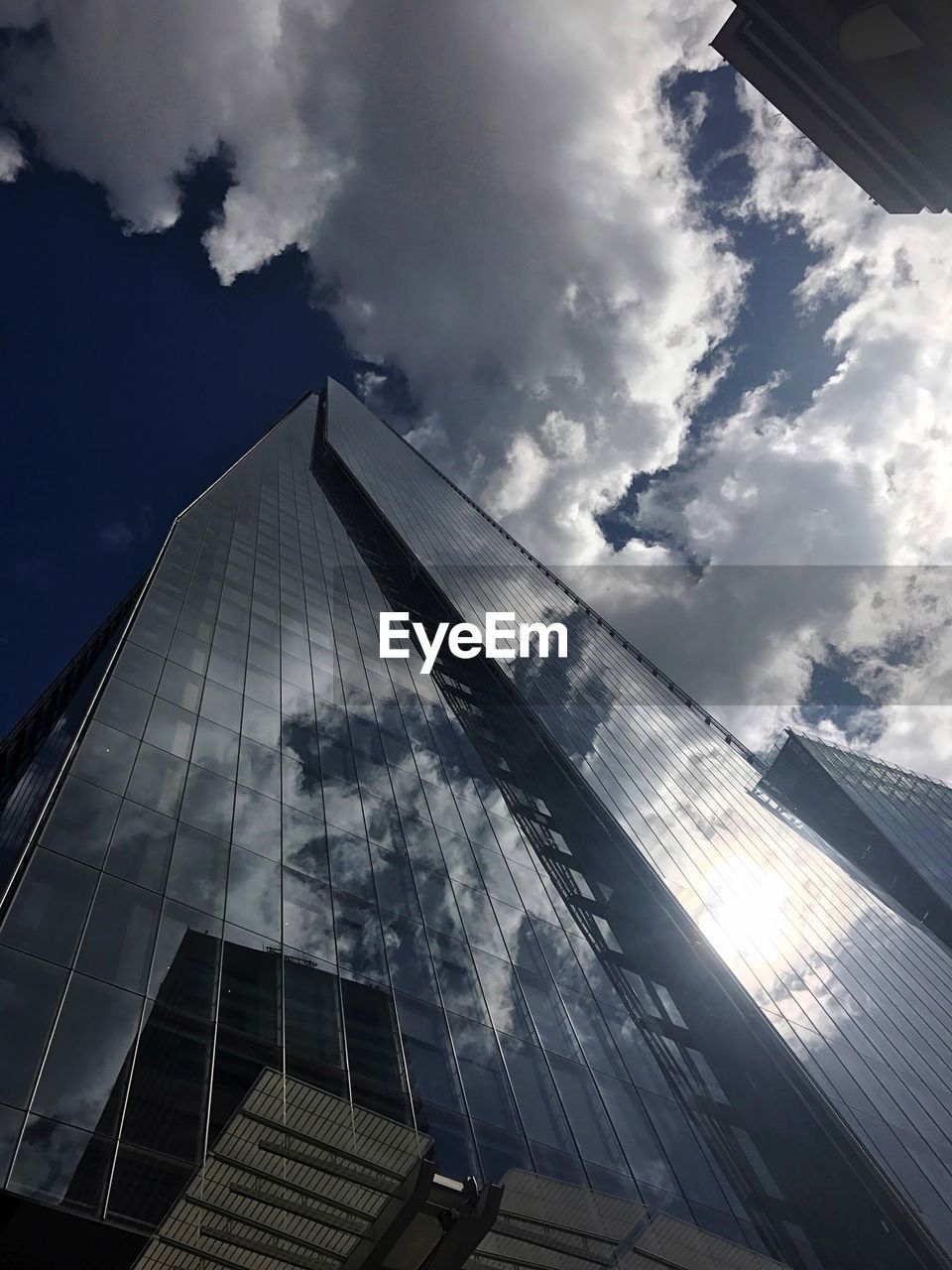 Low angle view of skyscrapers against sky