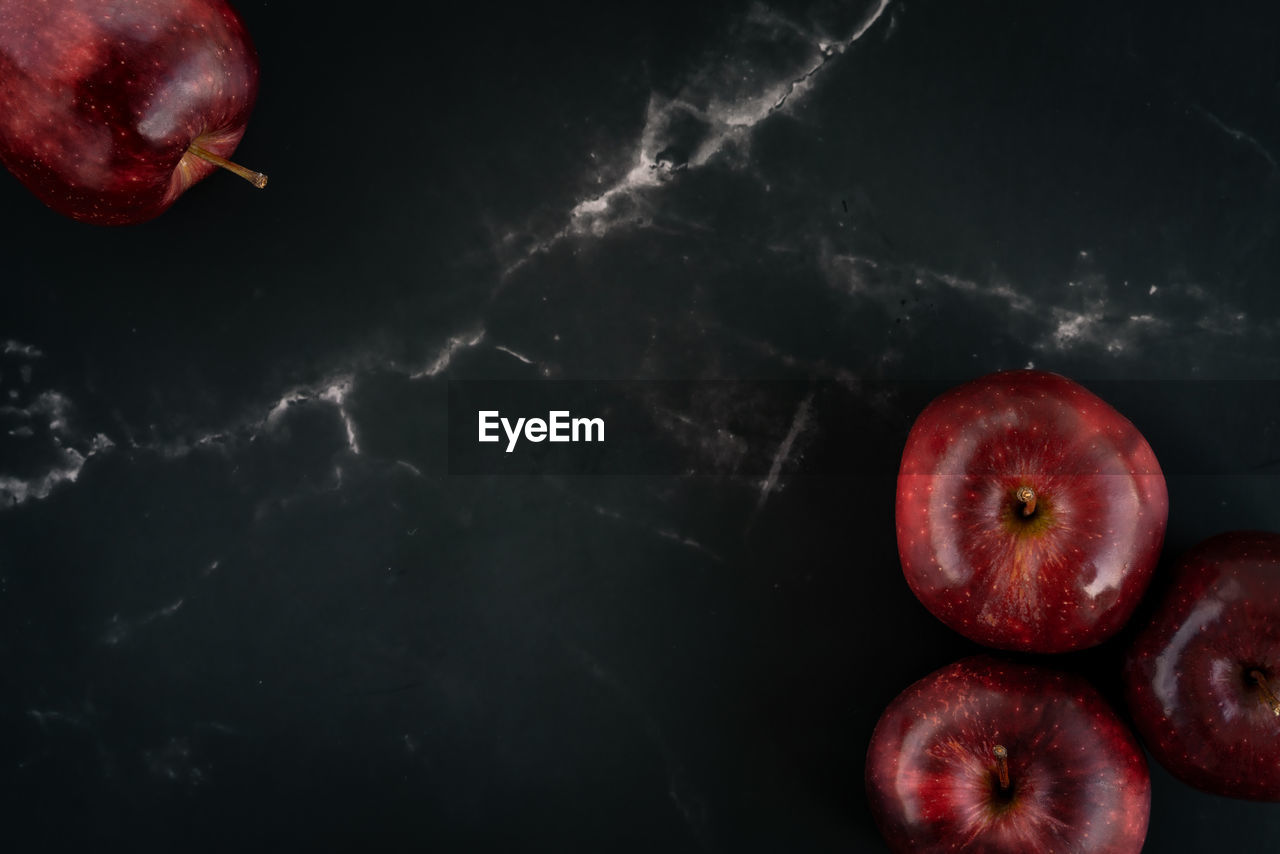 Directly above shot of apples on table