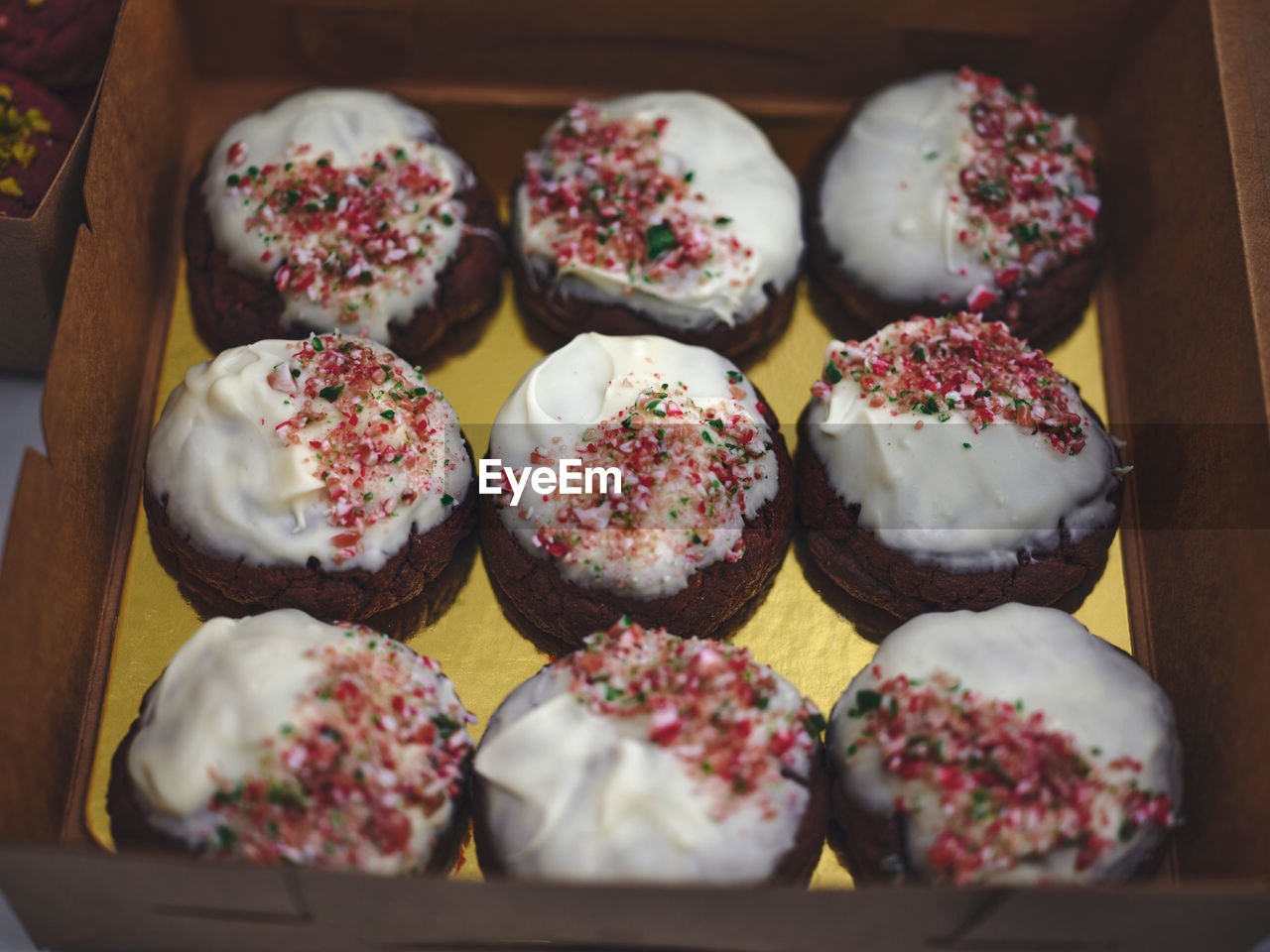 Close up of homemade cookies in a box .