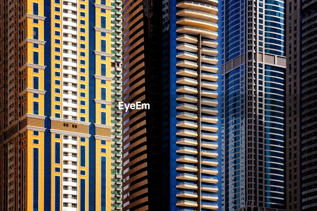 Full frame shot of modern buildings in city