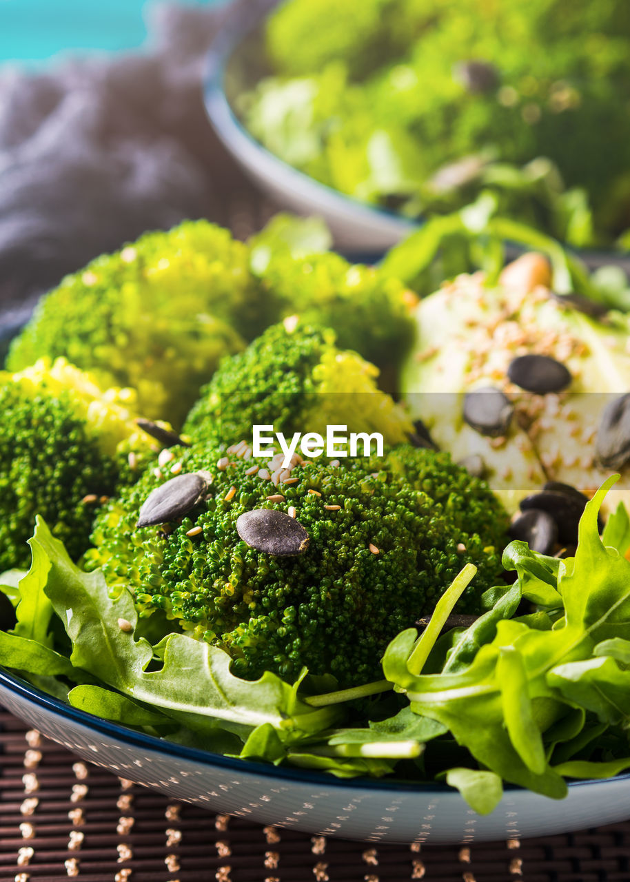 CLOSE-UP OF VEGETABLES IN PLATE