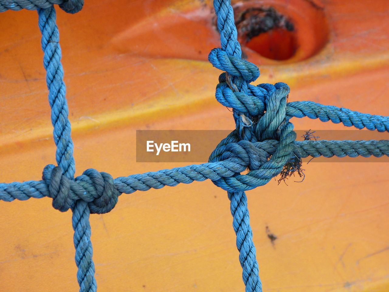 Close-up of tied rope outdoors