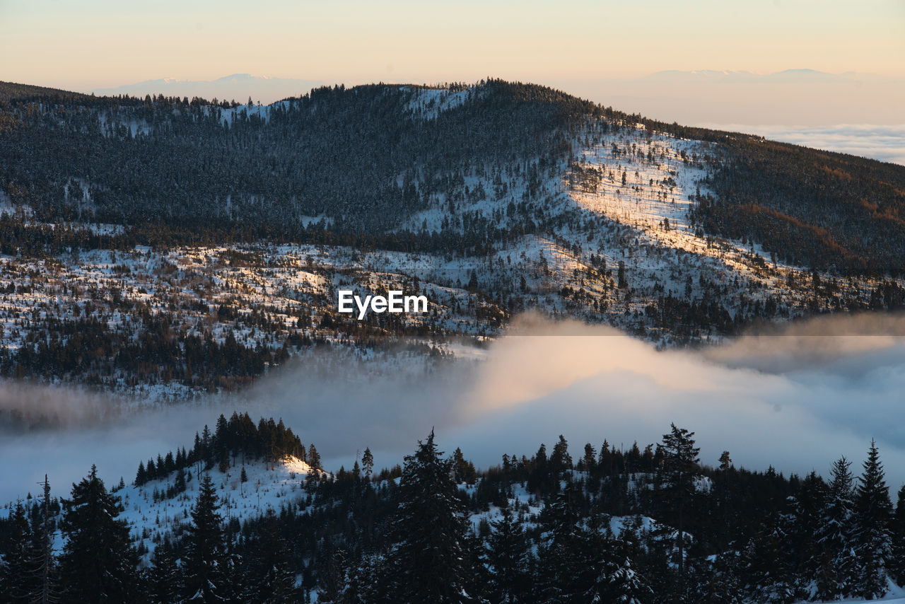 SCENIC VIEW OF MOUNTAINS AGAINST SKY DURING WINTER