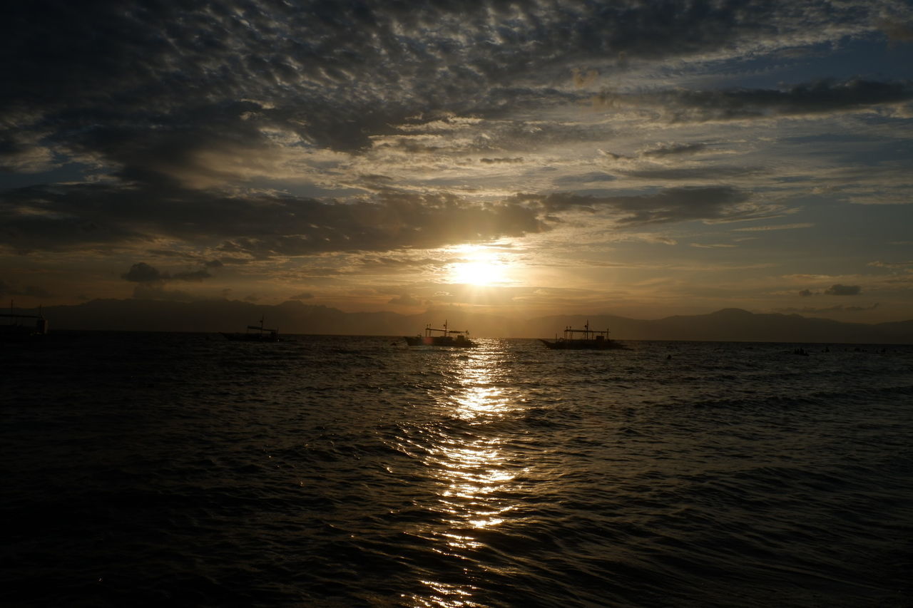 SCENIC VIEW OF SEA DURING SUNSET