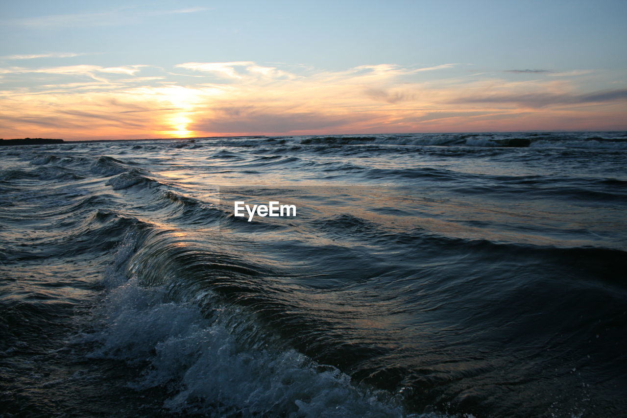 SCENIC VIEW OF SEA DURING SUNSET