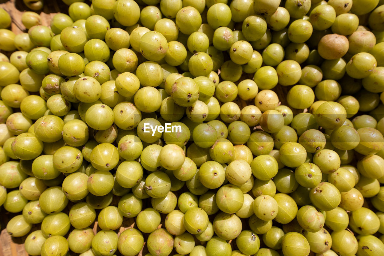 Full frame shot of green fruits