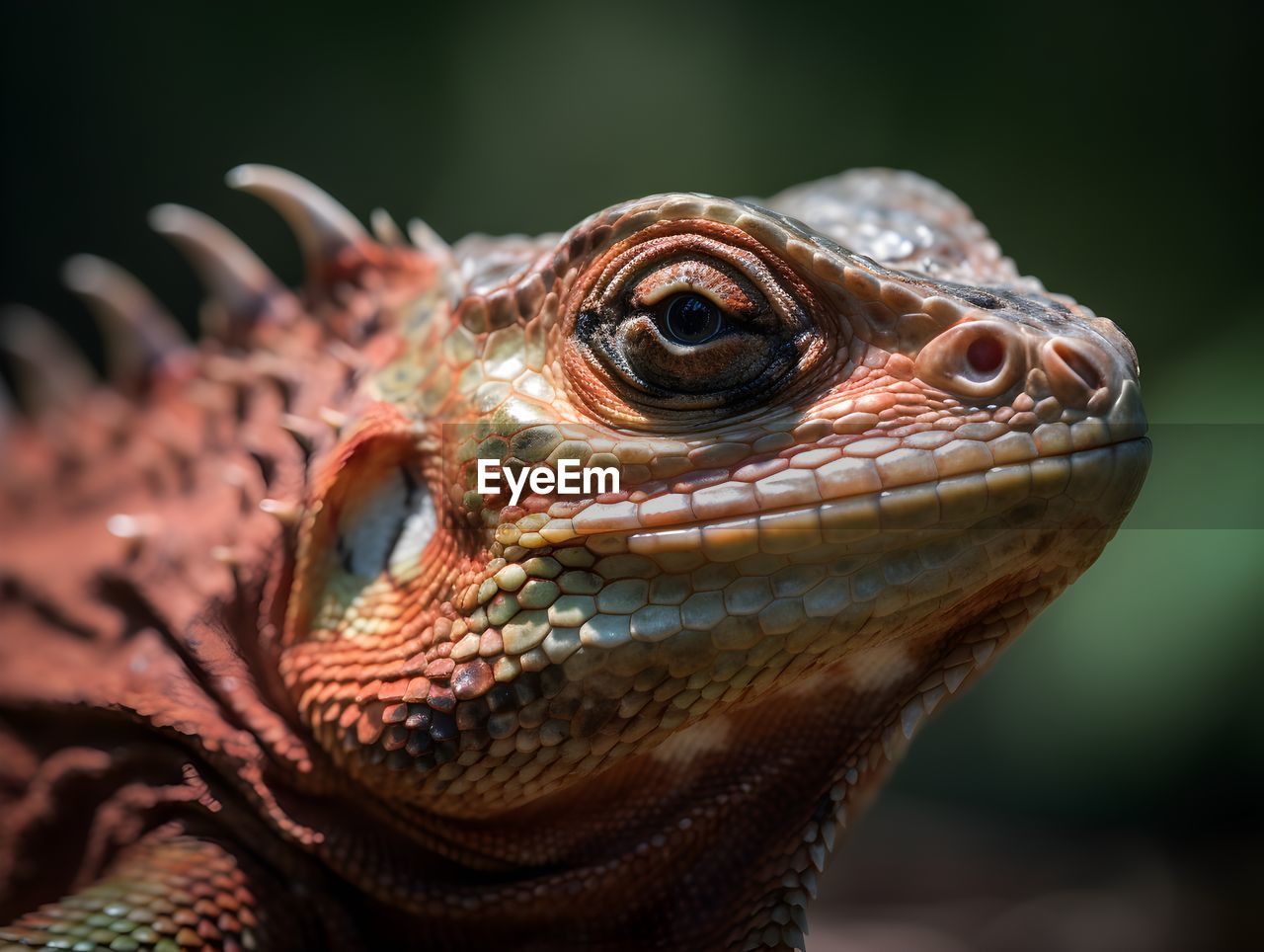 close-up of iguana on field