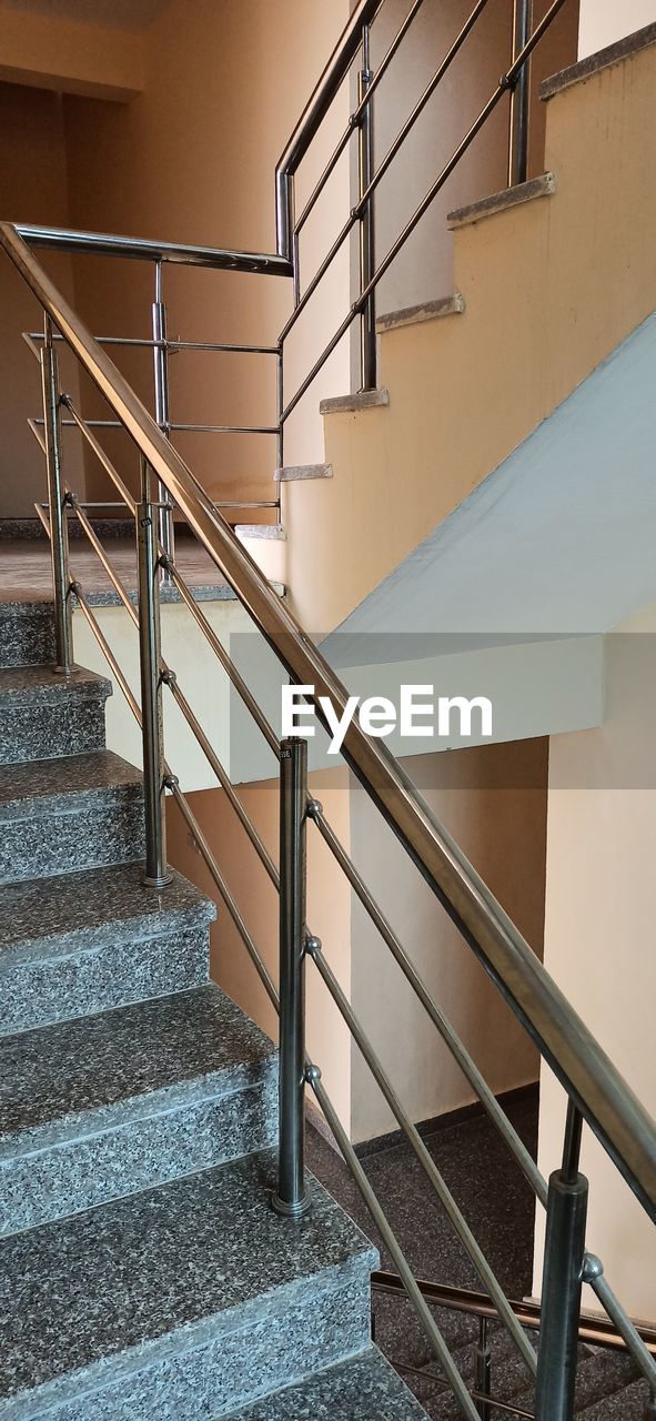 High angle view of spiral staircase of building