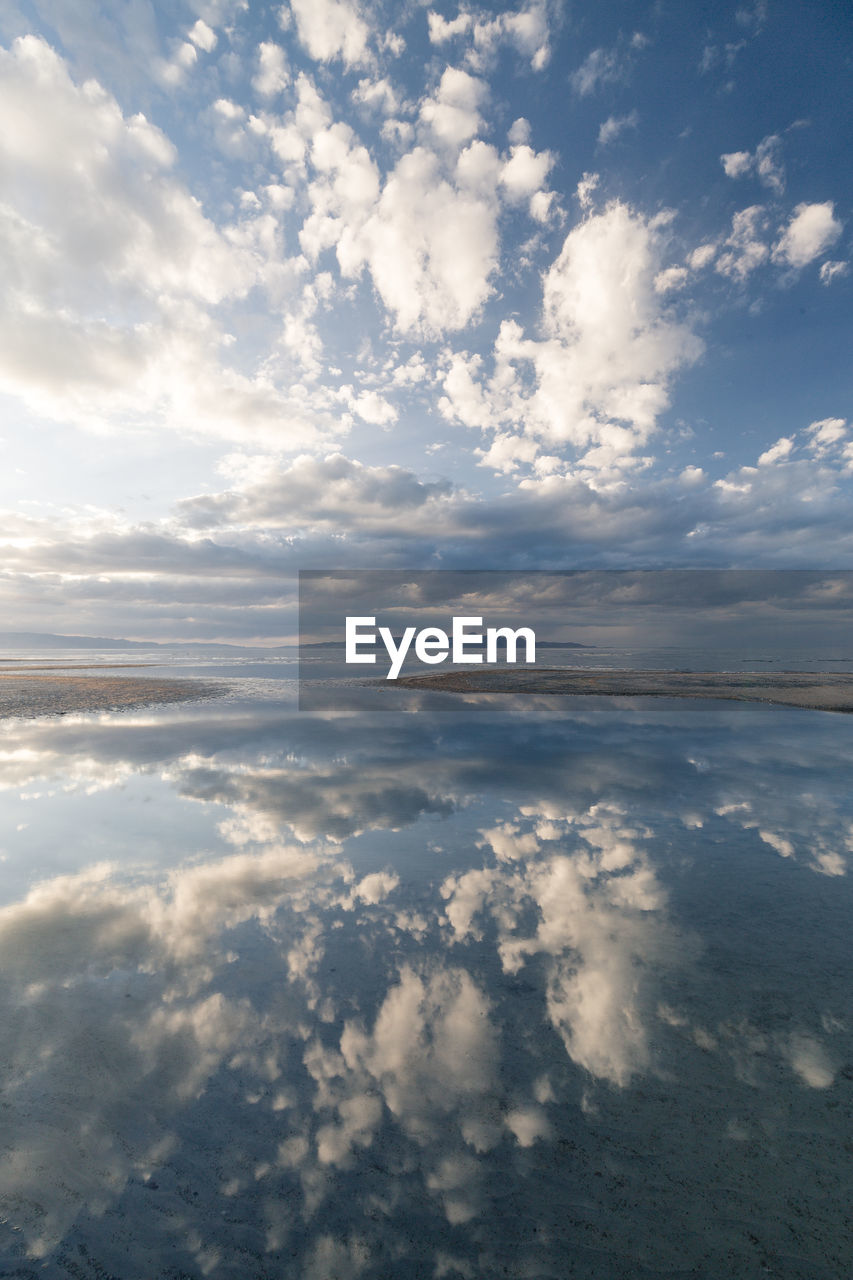 Scenic view of sea against sky at sunset