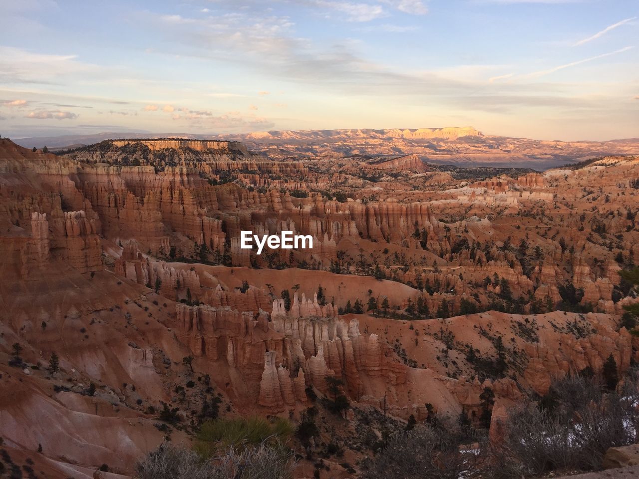 Aerial view of rock formations against sky