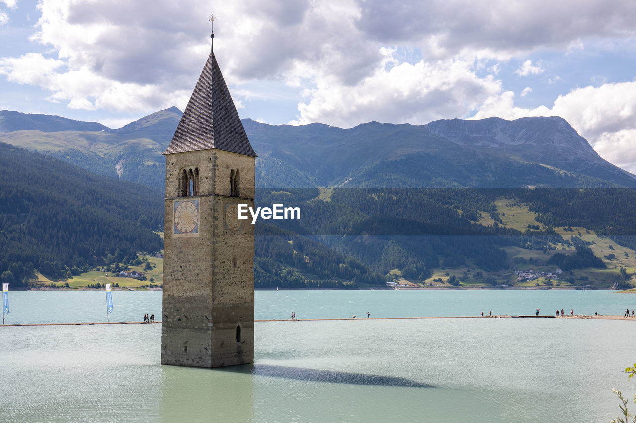 Famous submerged bell tower of lake resia - curom