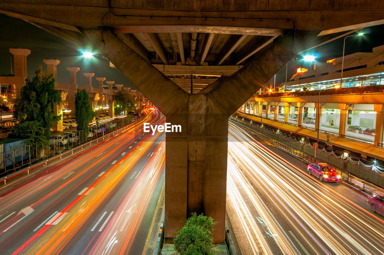 Long exposure of vehicles on road