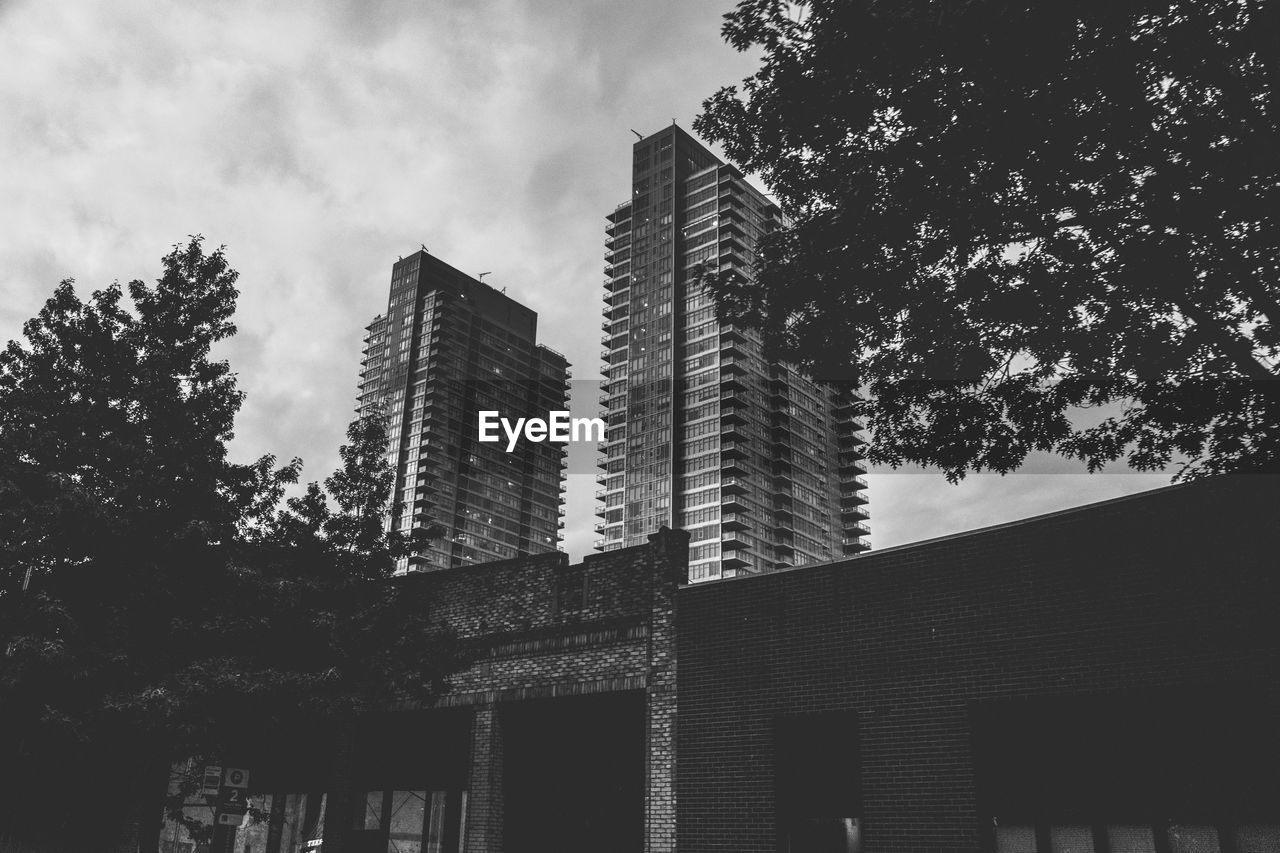 Low angle view of buildings against sky