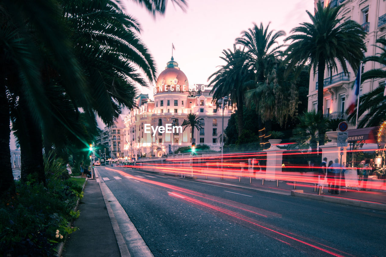 LIGHT TRAILS ON ROAD