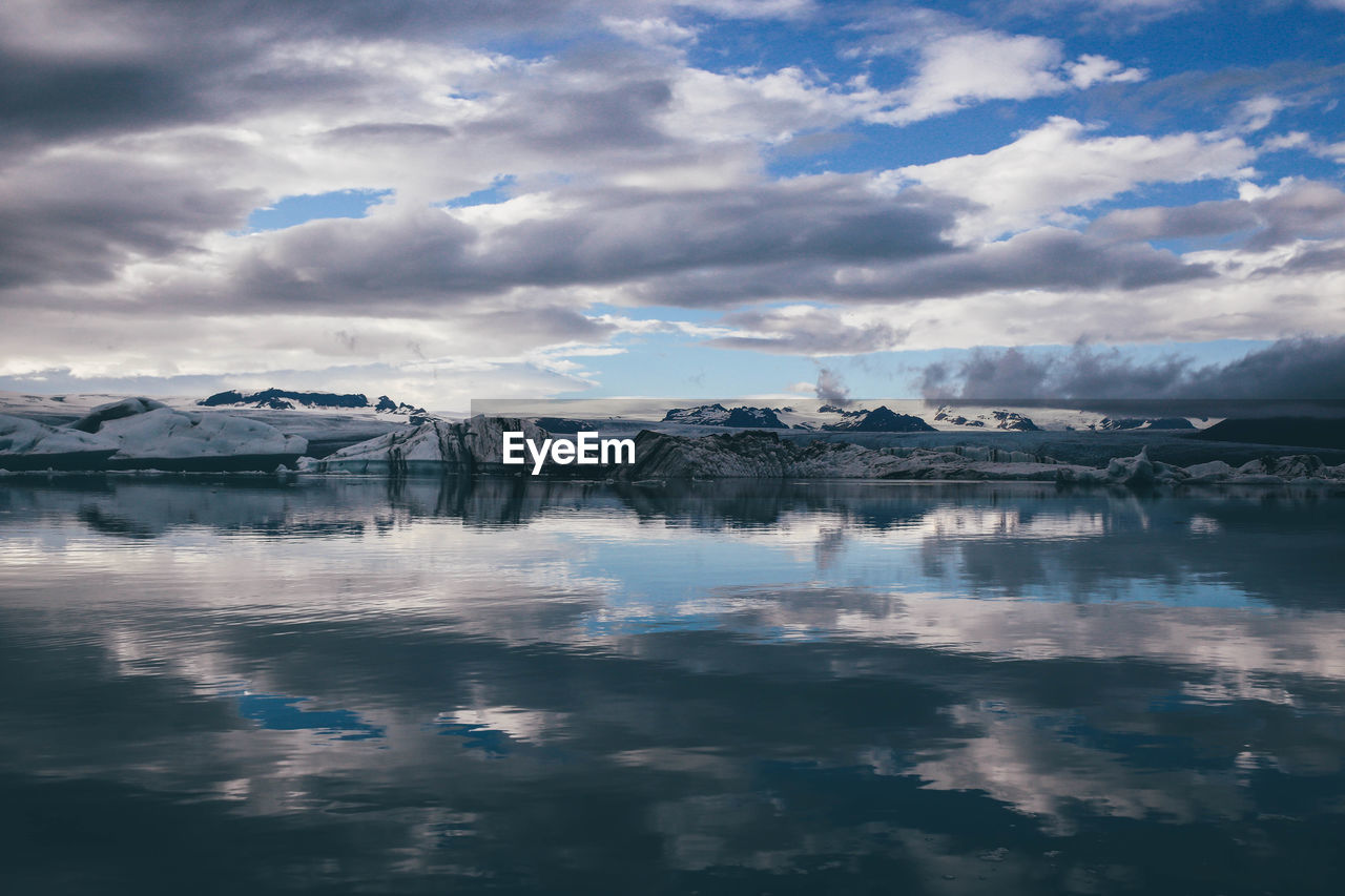 Reflection of clouds in lake