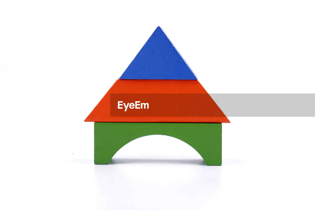 Multi color wooden block. home concept
