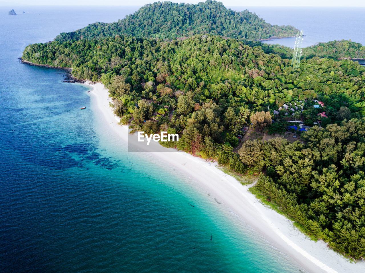 Scenic view of sea against mountain