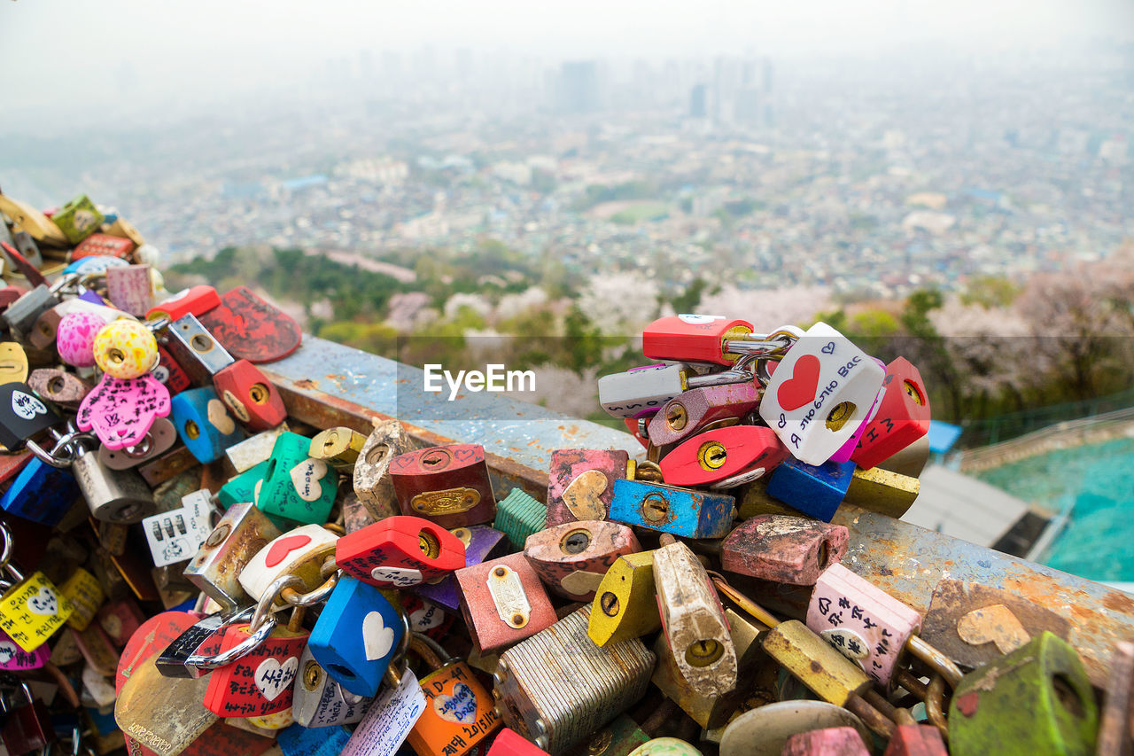 This padlock is a symbol of true love that is placed on the fence forever