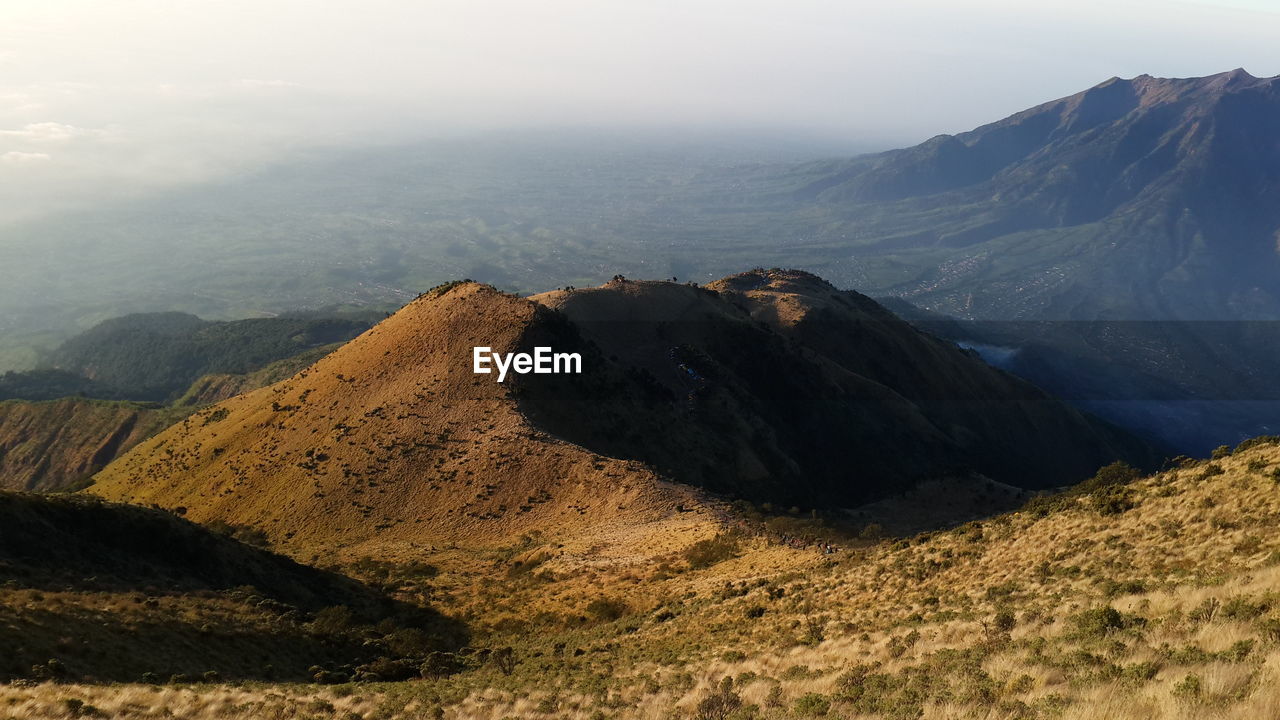 High angle view of mountain range