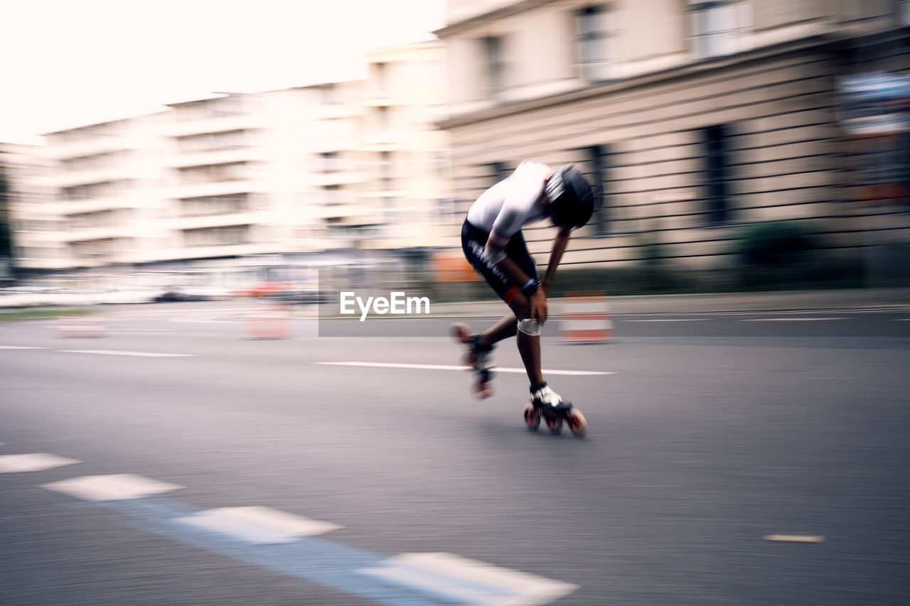 Tired inline skate at berlin marathon