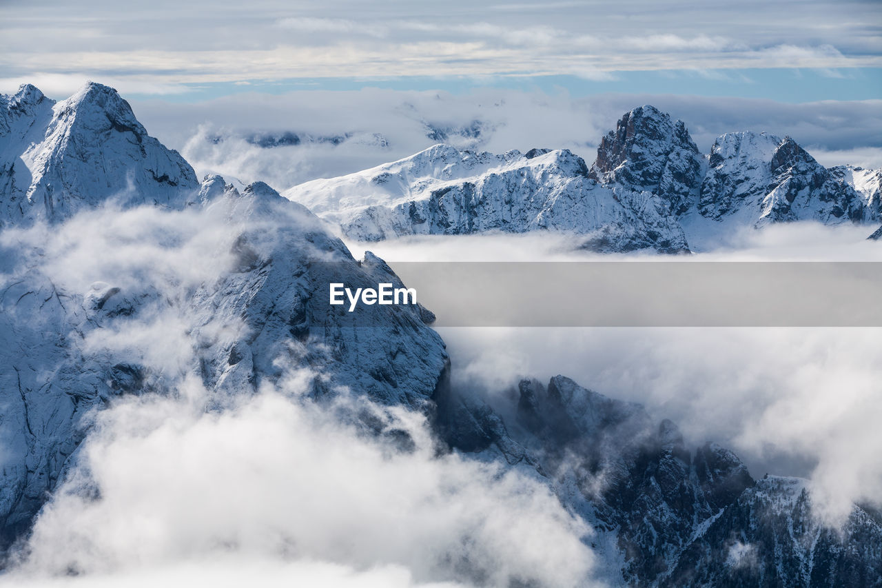 View from sass pordoi, dolomites. italy