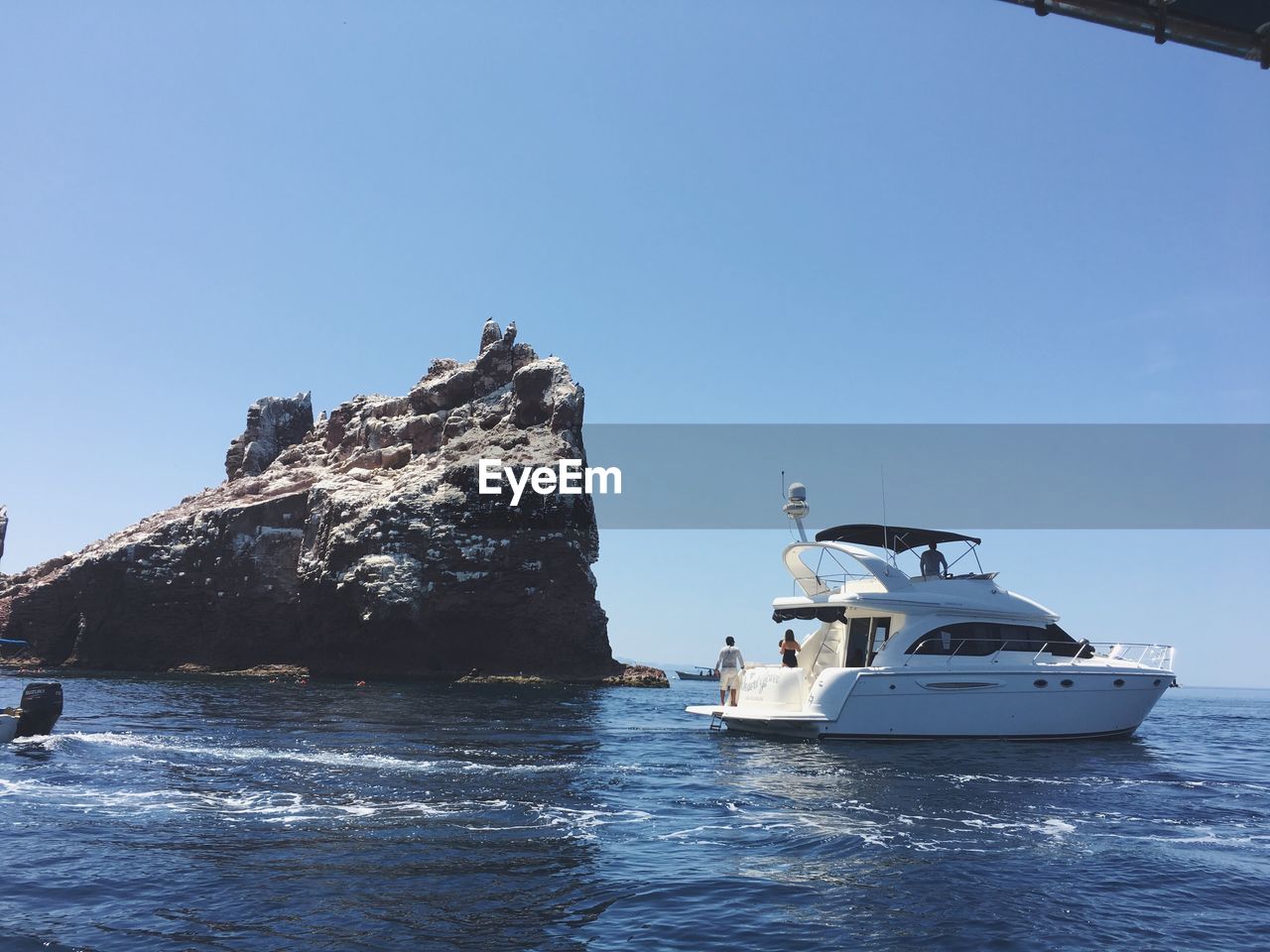 Boat sailing in sea