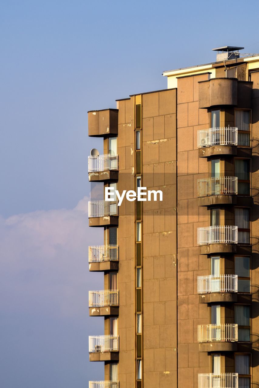 Low angle view of building against clear sky