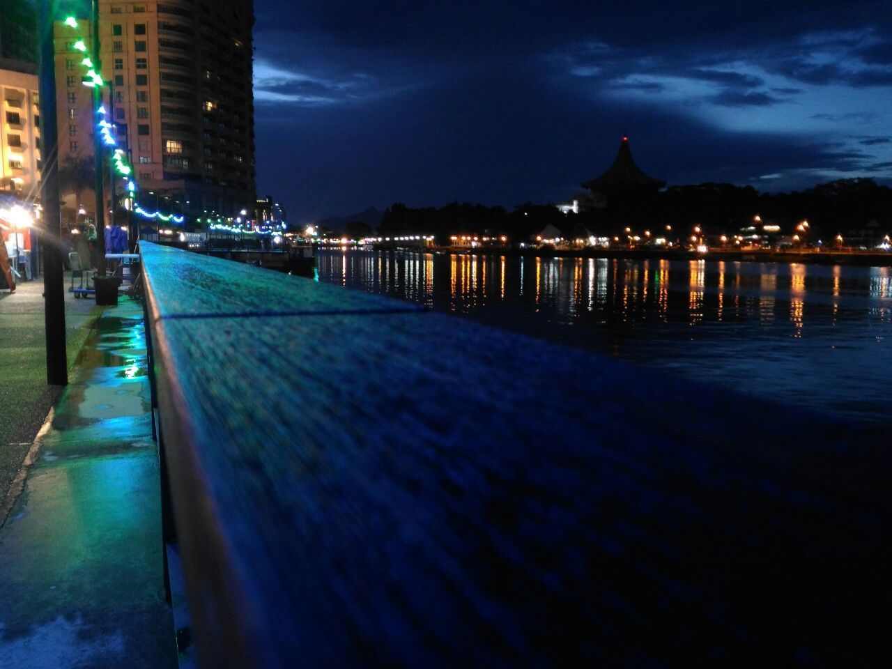 ILLUMINATED CITY AT DUSK