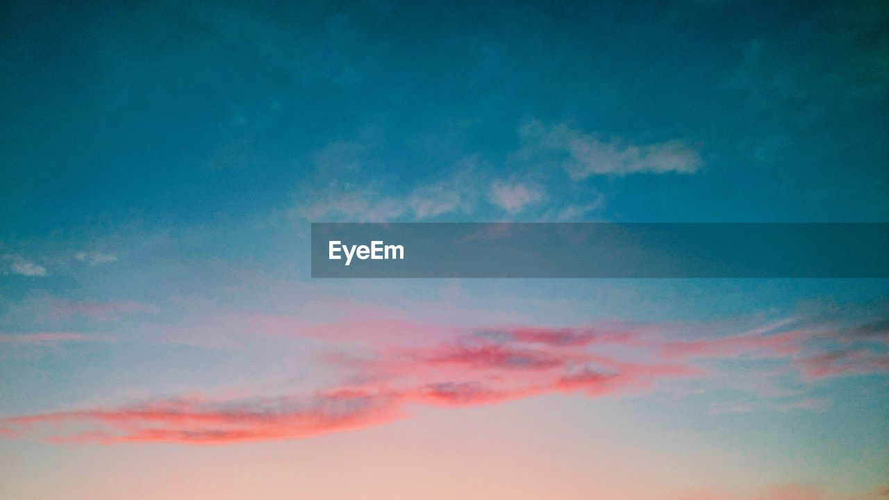 Low angle view of sky at sunset