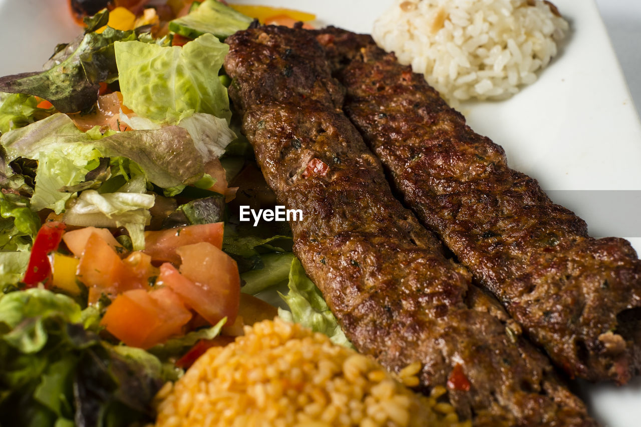 Close-up of meal served in plate