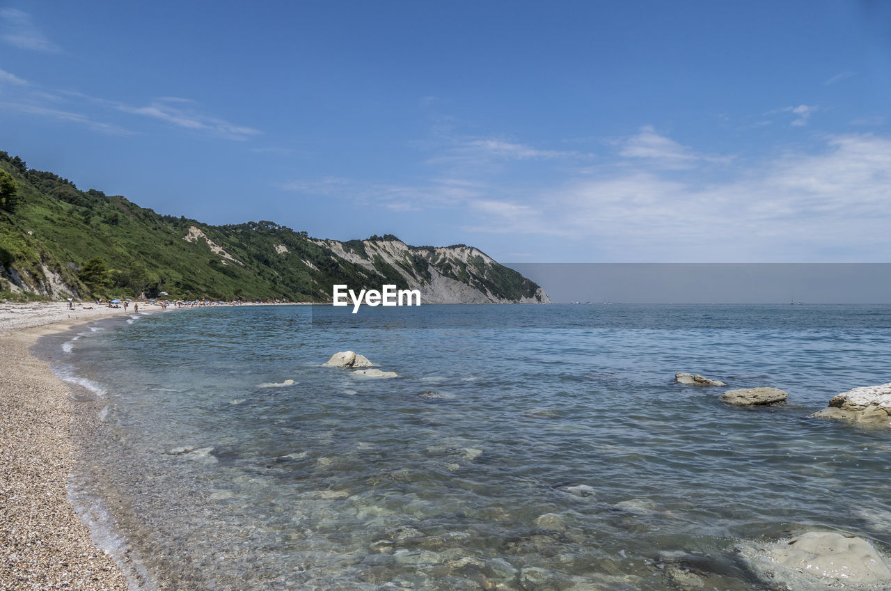 The beautiful beach of mezzavalle on monte conero