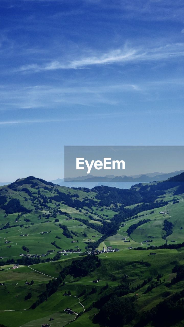 High angle view of landscape against sky