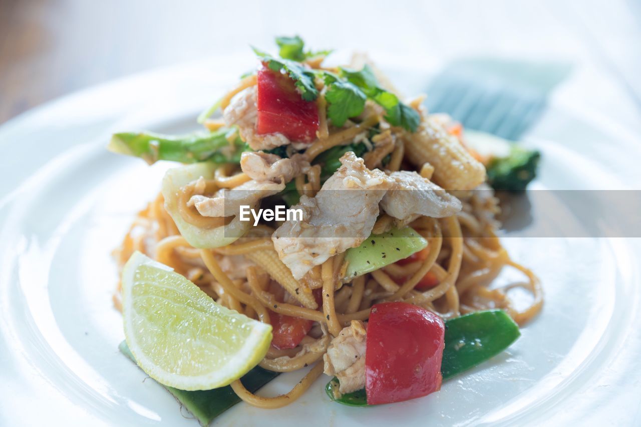 CLOSE-UP OF SALAD SERVED ON PLATE