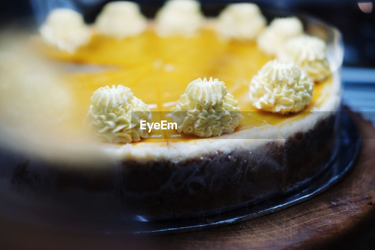 Close-up of cake in plate