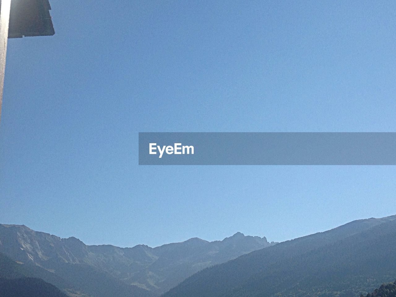 Low angle view of mountains against clear sky