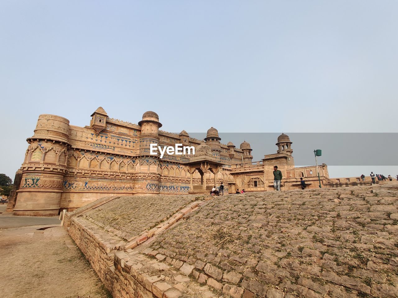 Old ruins of temple against clear sky