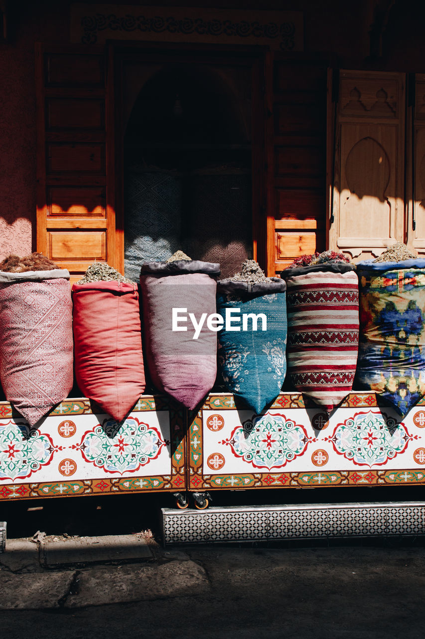 Full frame shot of spices in marrakech 