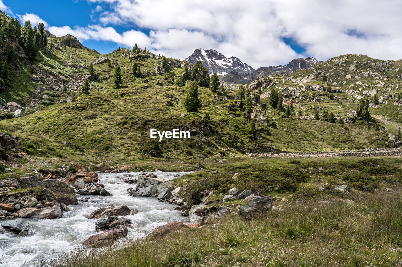 SCENIC VIEW OF STREAM AGAINST SKY