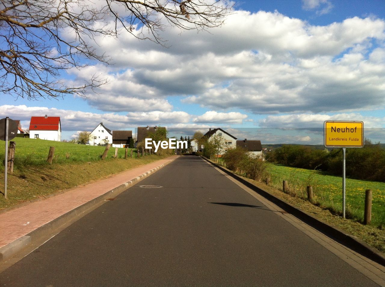 Road passing through agriculture field