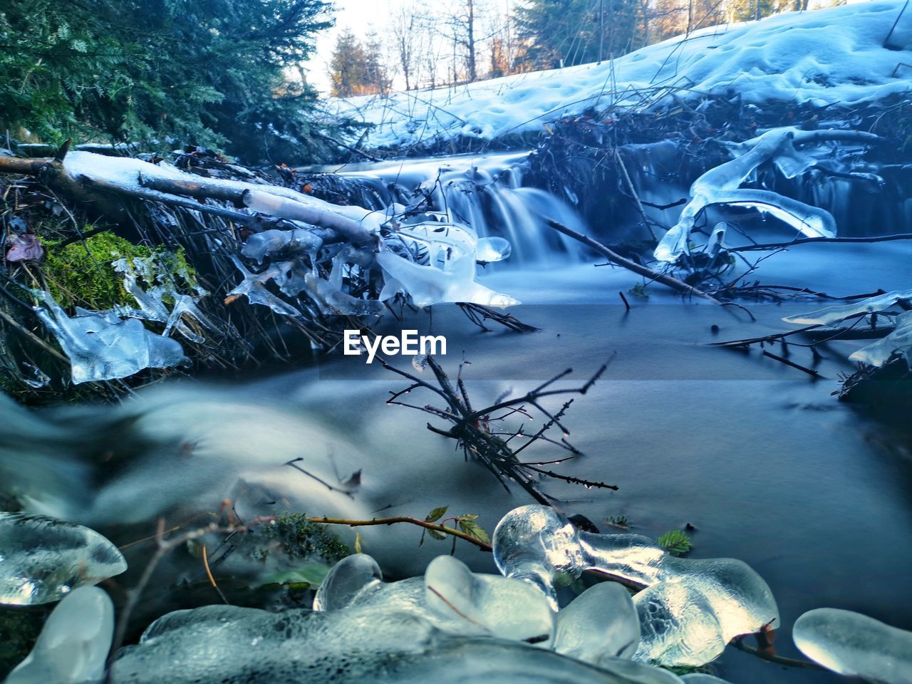 FROZEN LAKE IN WINTER