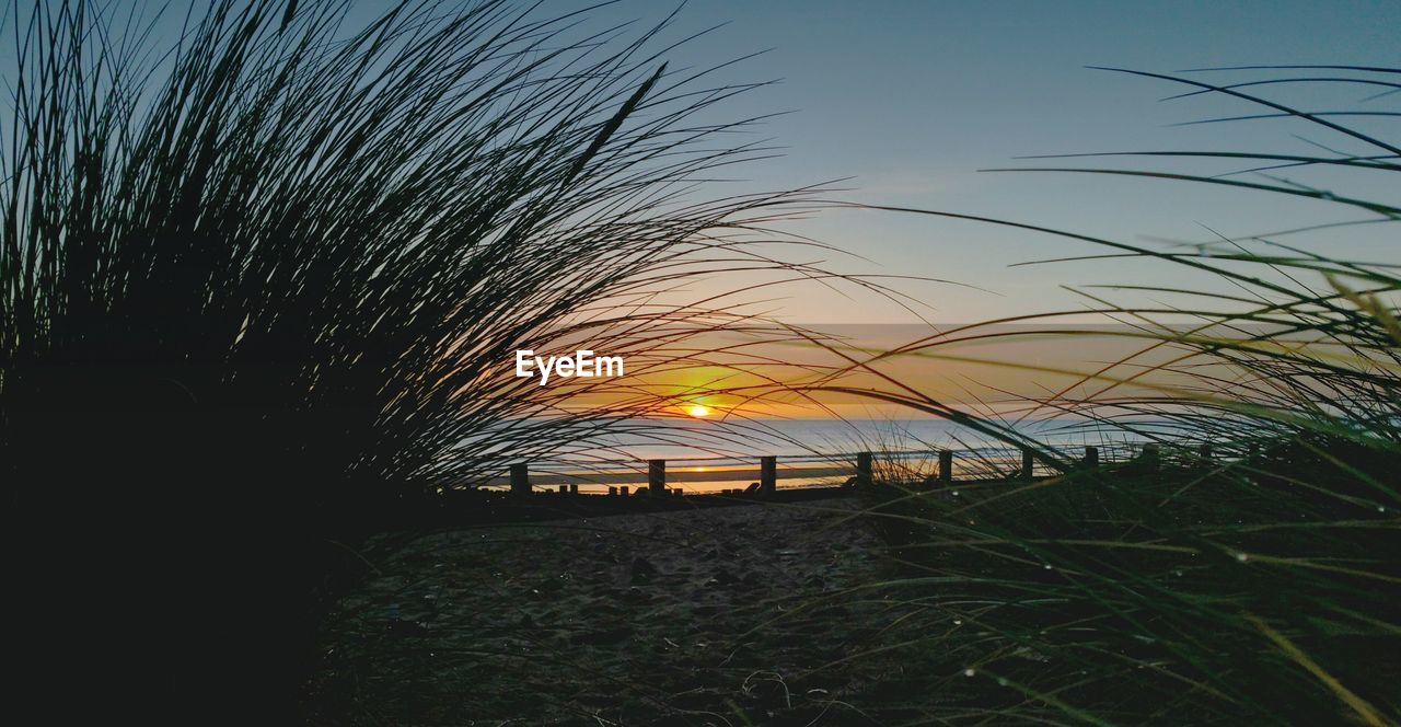 Scenic shot of sunset over calm sea