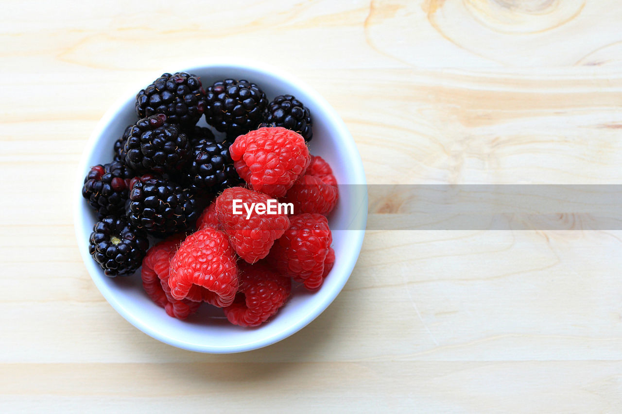 Close-up of berries in bowl on table