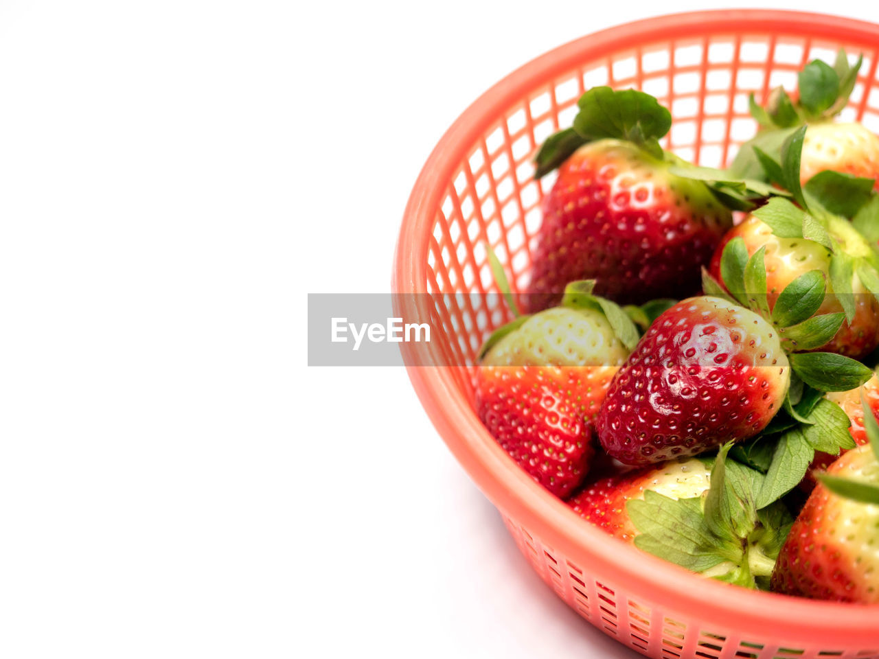HIGH ANGLE VIEW OF STRAWBERRIES