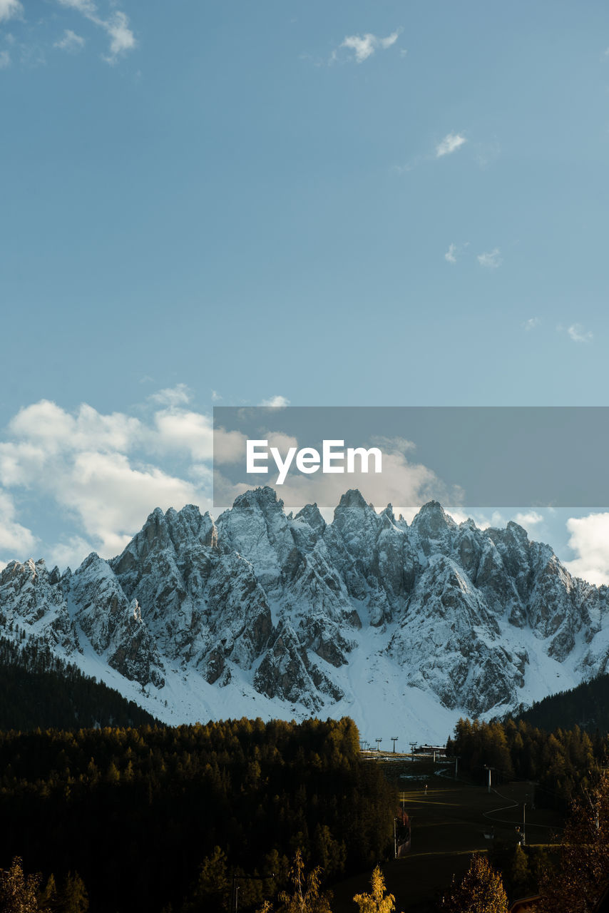 Snowy mountain in trentino dolomities