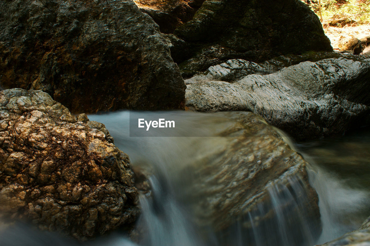 Scenic view of waterfall