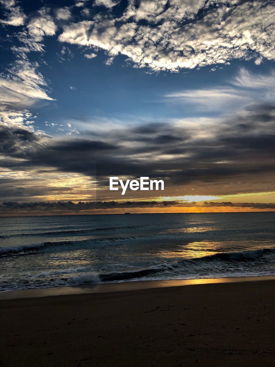 SCENIC VIEW OF BEACH DURING SUNSET